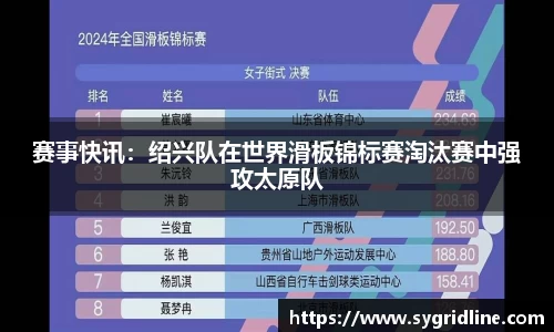 赛事快讯：绍兴队在世界滑板锦标赛淘汰赛中强攻太原队